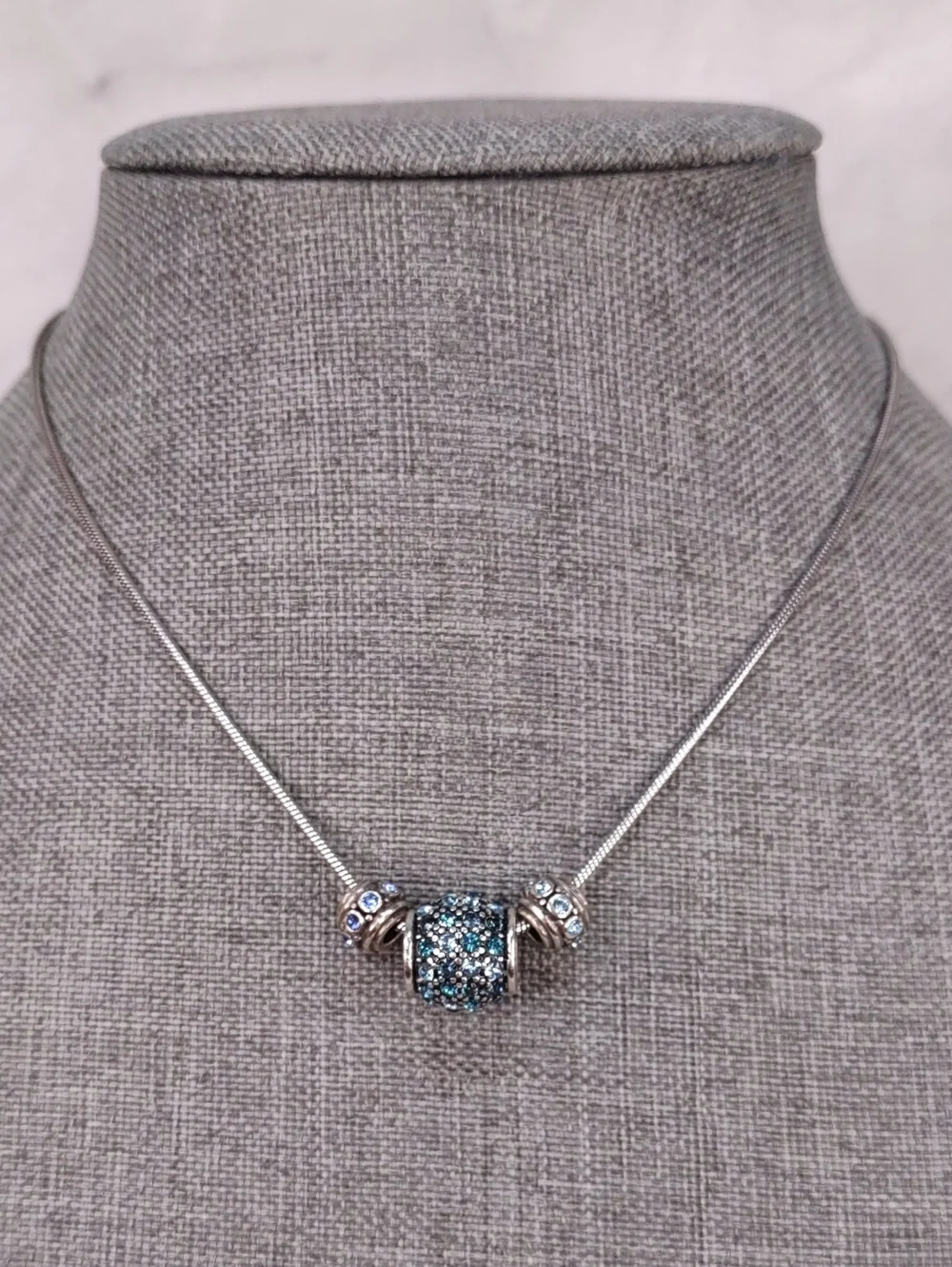 Brighton Blue Crystal Charm Bead Necklace